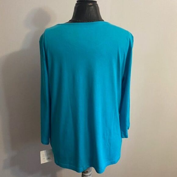 Croft & Barrow Peacock blouse, size XL - Picture 2 of 3